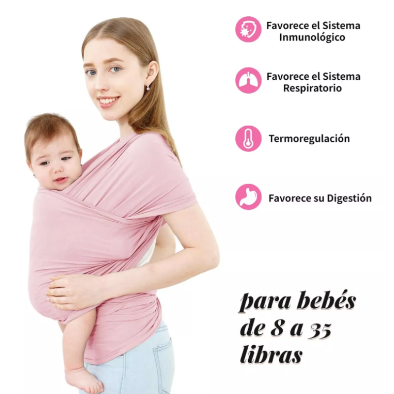 Fular Para Porteo Ergonómica Rebozo Portabebé Elastico Bebé.