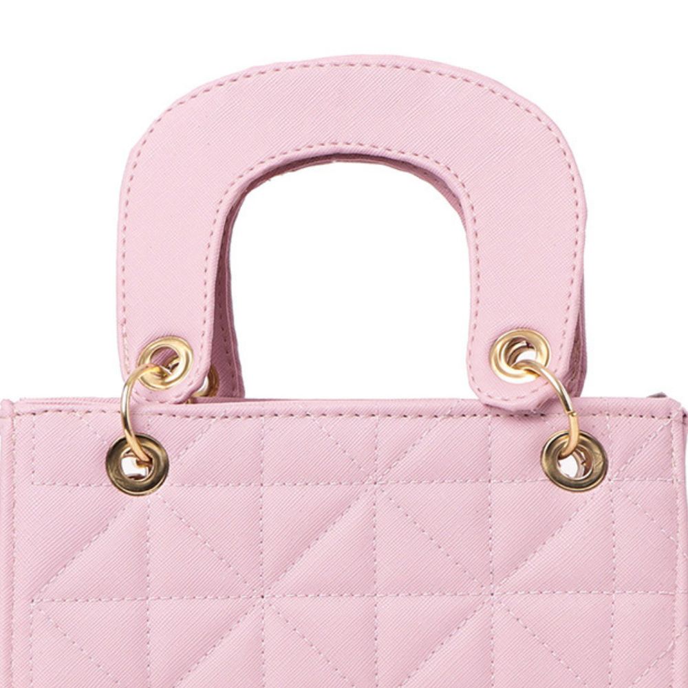 Set de Bolsa Casual para Mujer Mamá e Hija con Asa Cruzada Color Rosa