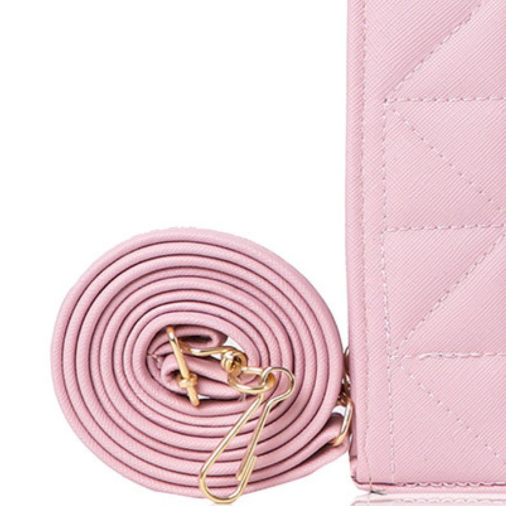 Set de Bolsa Casual para Mujer Mamá e Hija con Asa Cruzada Color Rosa