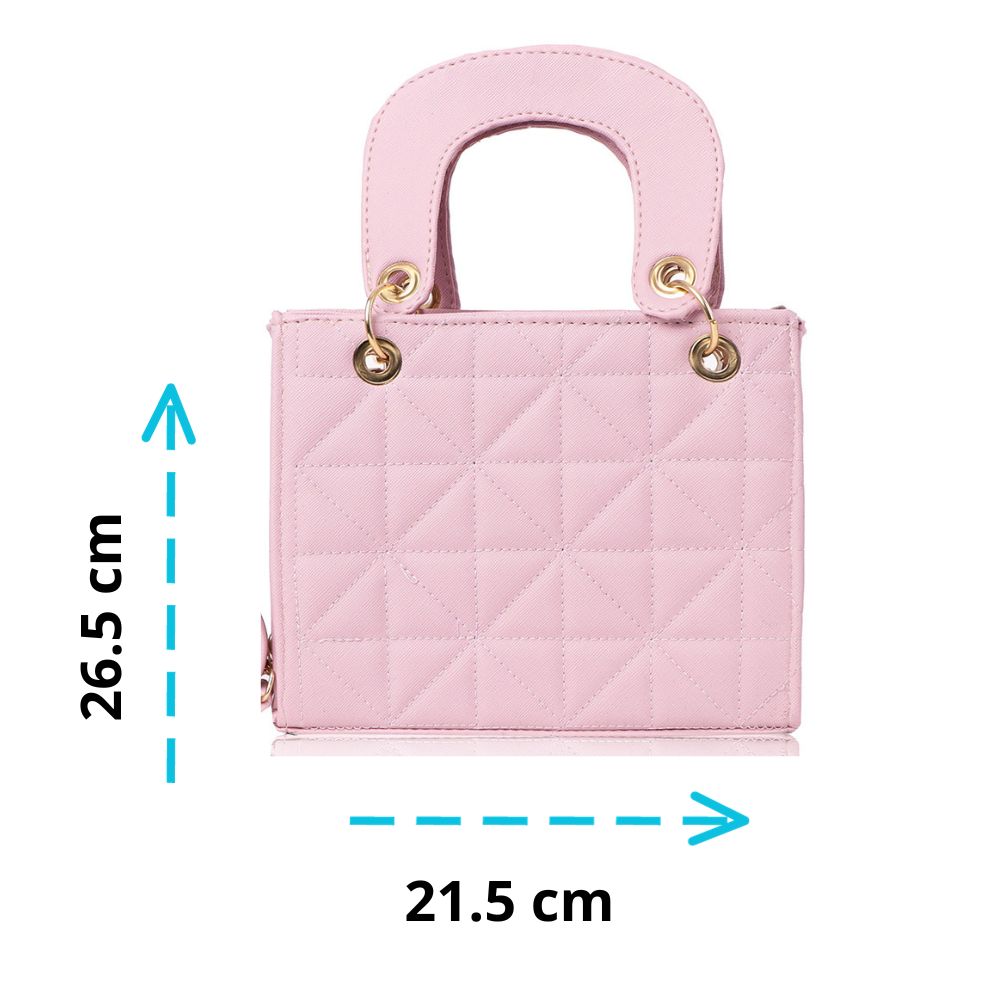 Set de Bolsa Casual para Mujer Mamá e Hija con Asa Cruzada Color Rosa