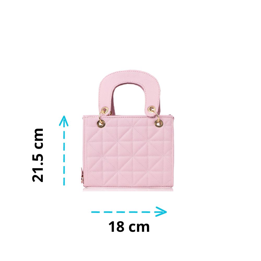 Set de Bolsa Casual para Mujer Mamá e Hija con Asa Cruzada Color Rosa
