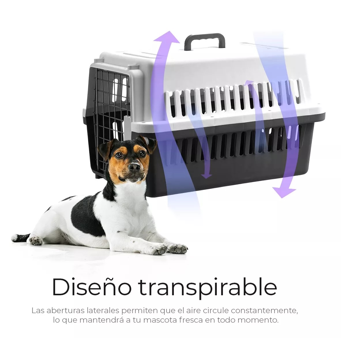 Jaula Transportadora Portatil Perro Gato Conejo Mascota Negro