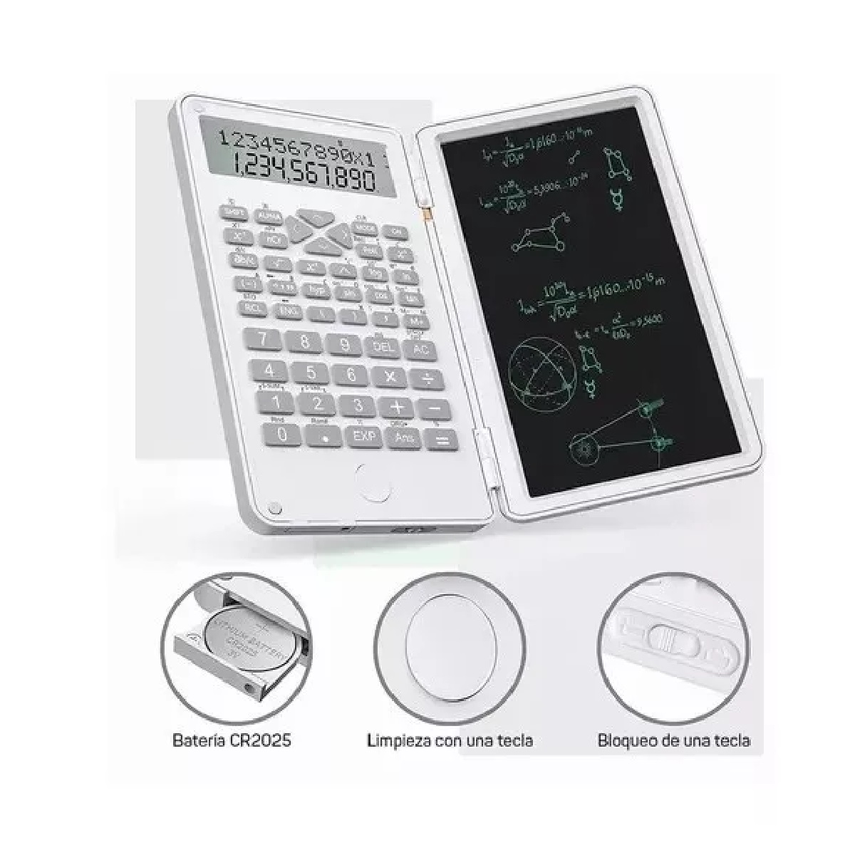 Calculadora Científica C/tablet Inteligente Y 240 Funciones Blanco