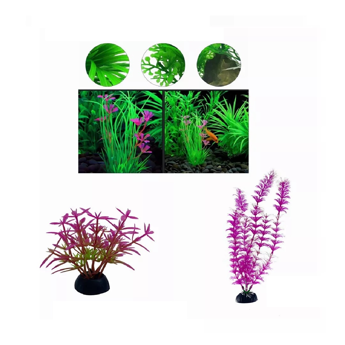 Planta Artificial Decorativa Pequeña con Maceta en Color Lila