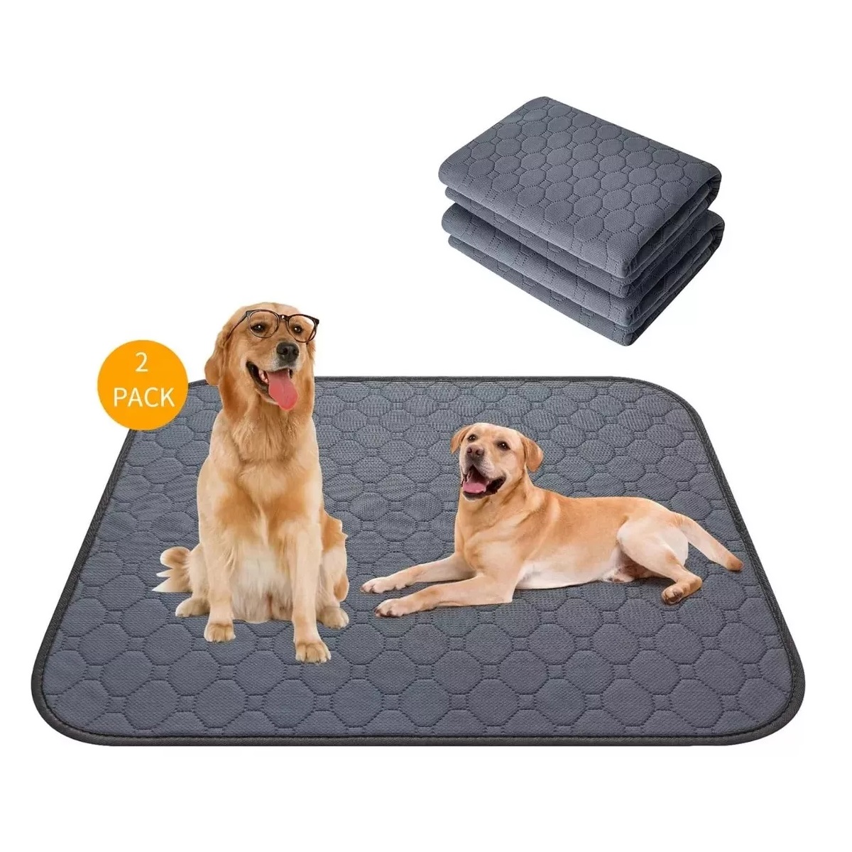 Par Almohadillas Lavables Para Pipí De Perro, Alfombrillas Antid