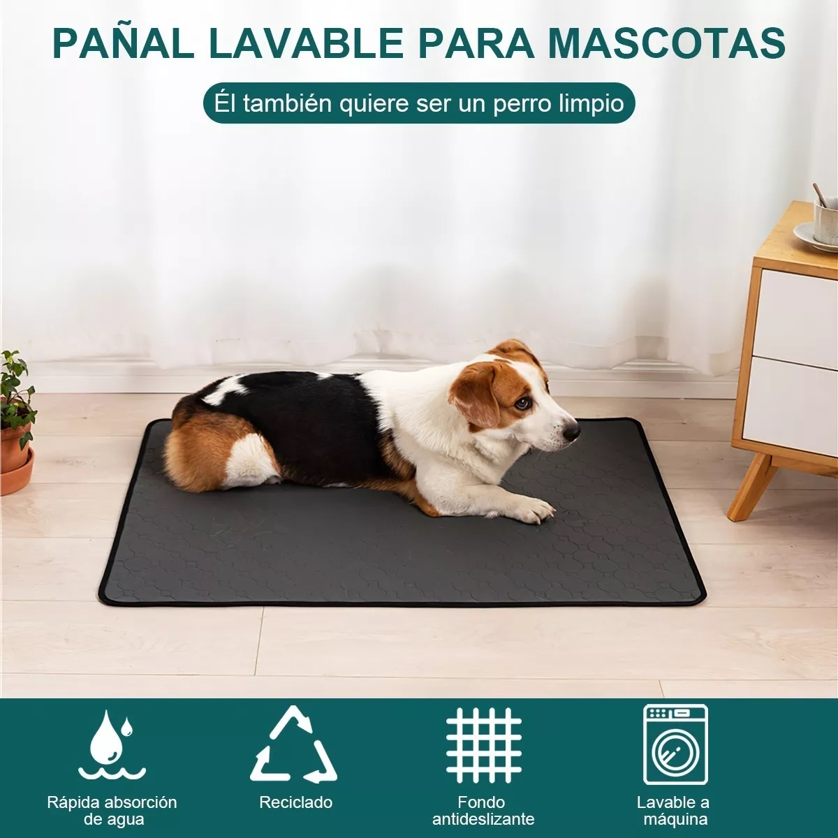 Par Tapete Entrenador Para Perro Pipí Almohadillas Lavables 2pcs