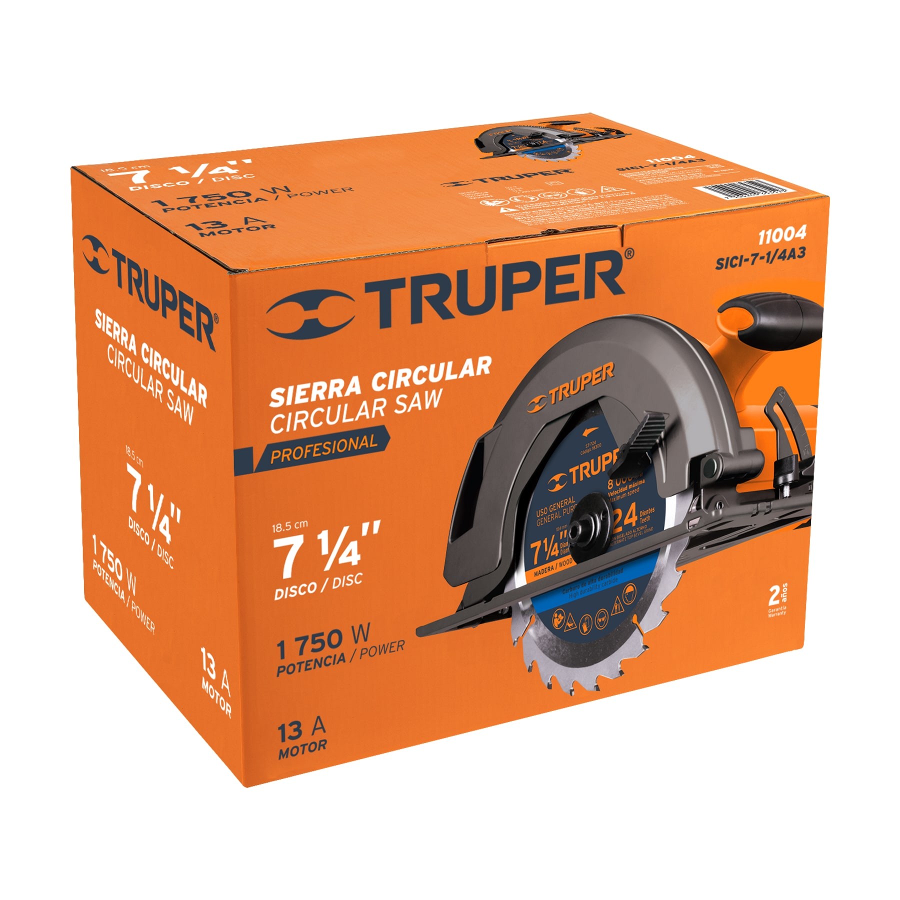 SIERRA CIRCULAR 7-1/4" 1500 W, PROFESIONAL, TRUPER 11004