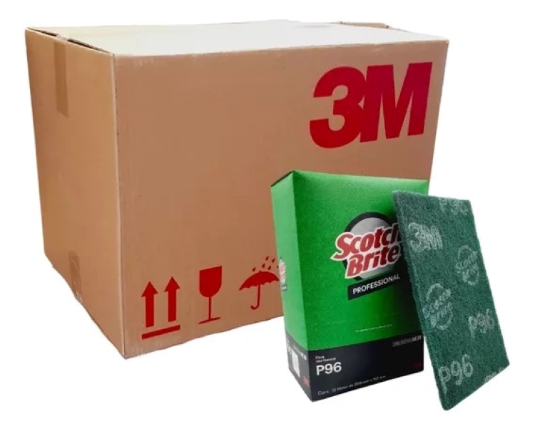 Caja Fibra Verde Scotch Brite P-96 Con 144 Piezas
