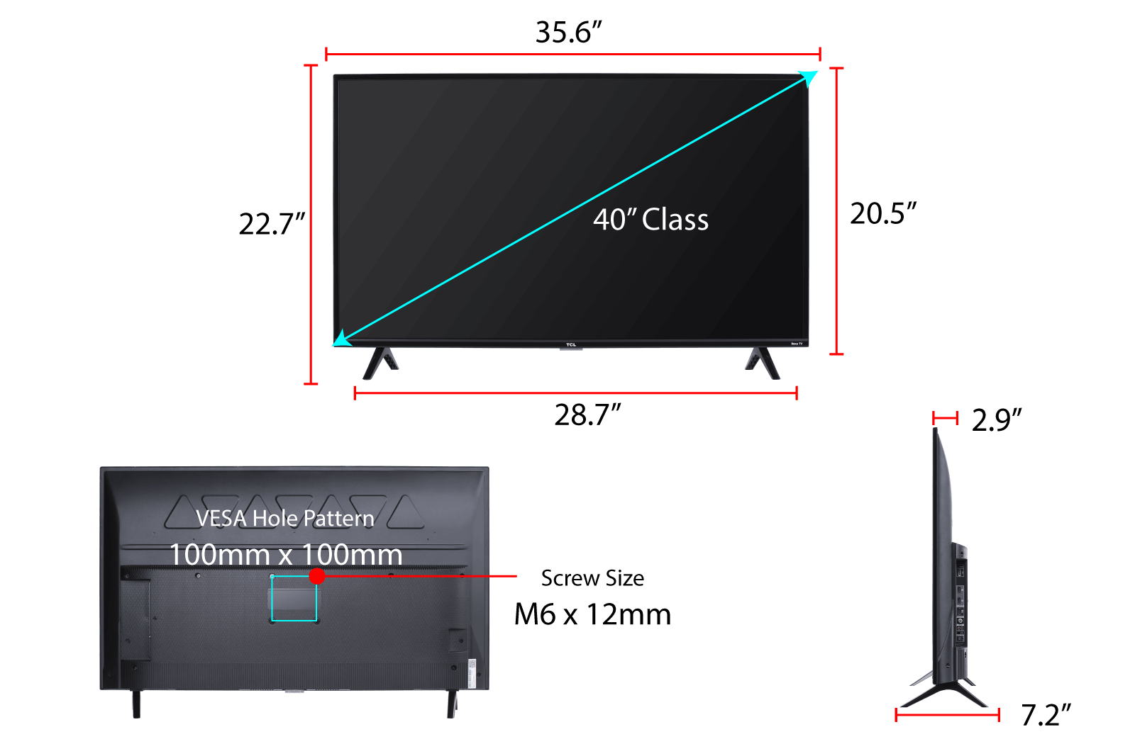 TCL 40S325 TV inteligente de 40 pulgadas NDP9 –