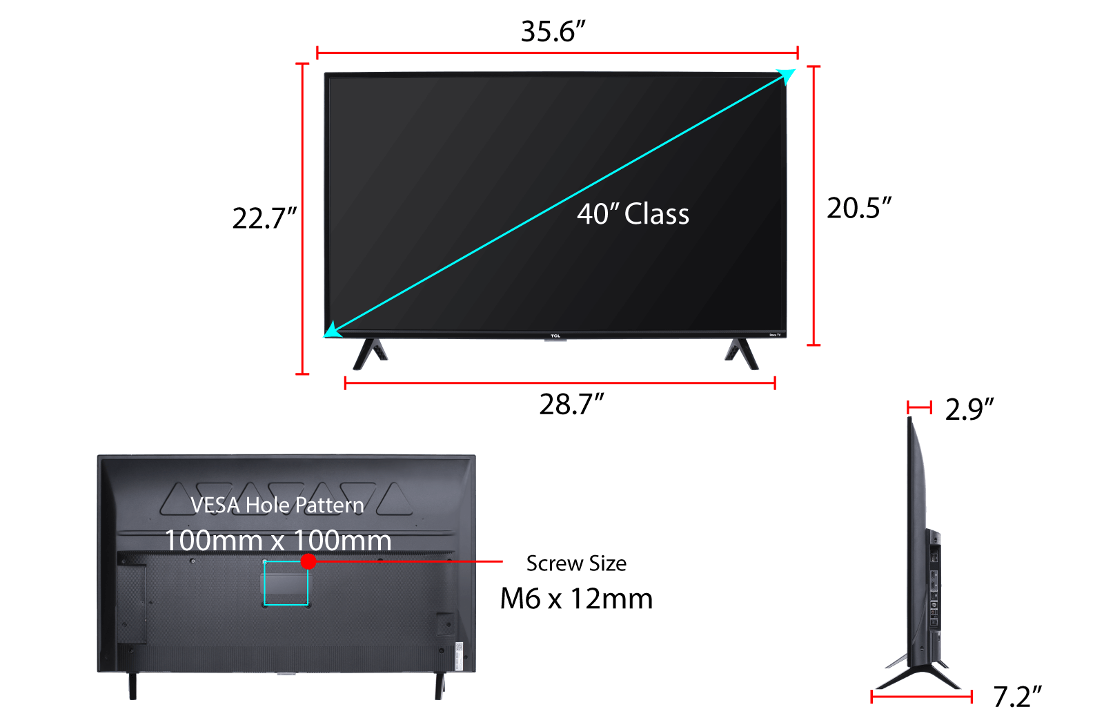 Smart TV TCL 40S325 40 Pulg 1080p LED Roku TV  .