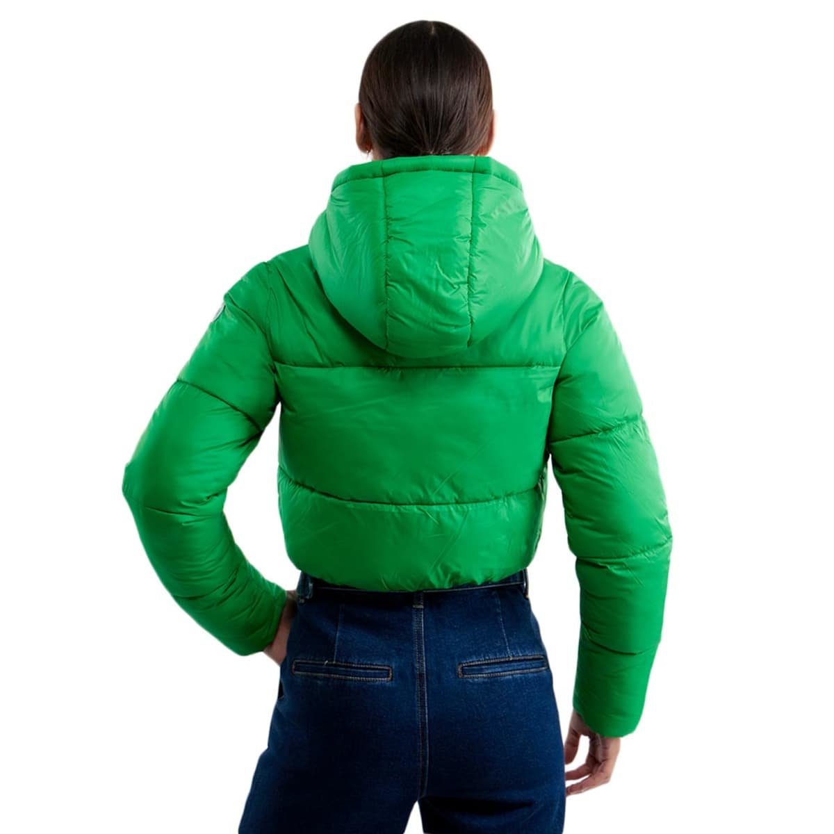 Chamarra verde corta de material sintético marca Holly Land, mod. 1088688