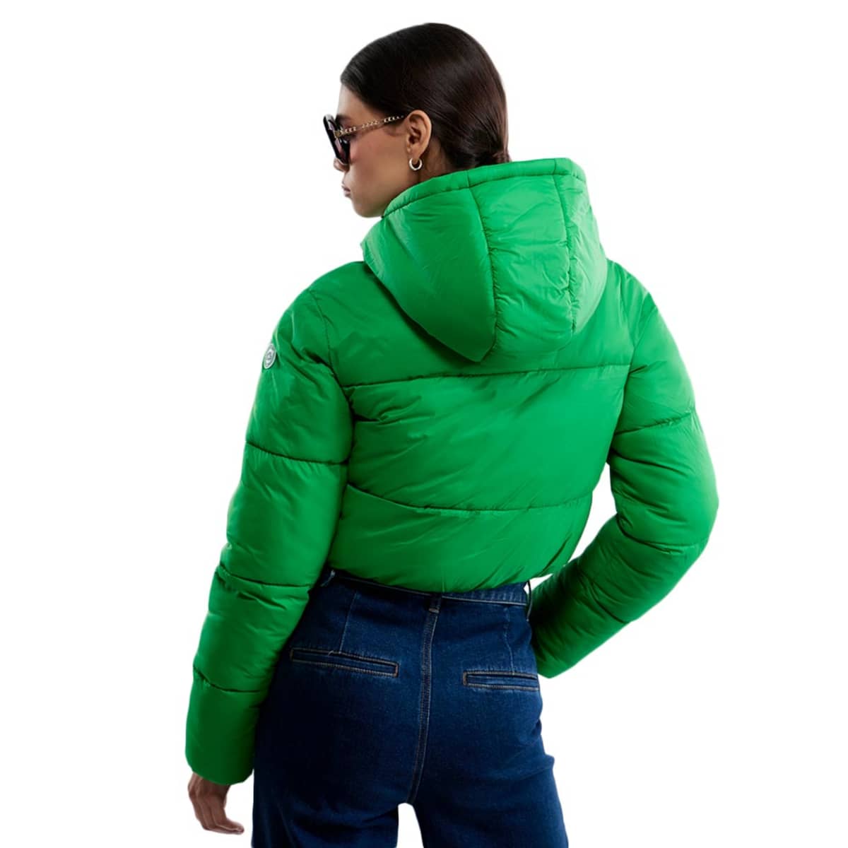 Chamarra verde corta de material sintético marca Holly Land, mod. 1088688