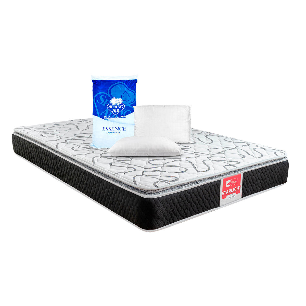 Colchón Matrimonial Atlas Starlight+ 2 Almohadas Peach Feel