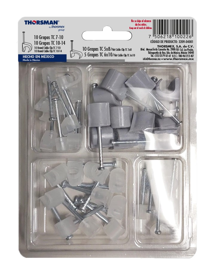 KIT DE GRAPAS THORSMAN PARA CABLES 20 CAJITAS CON 35 PZAS. C/U 3209-04001
