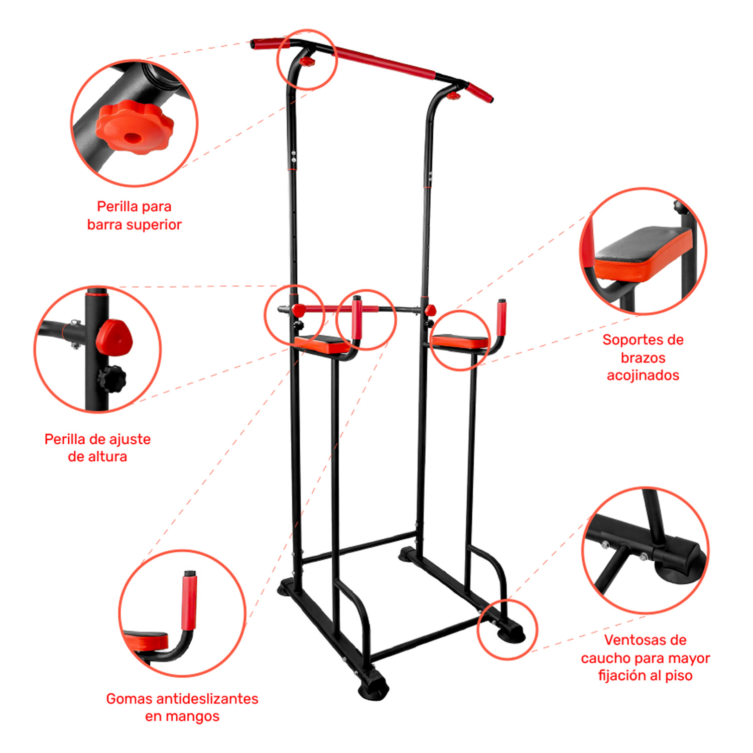Torre Multifuncional Abdominales Dominadas Power Rack 