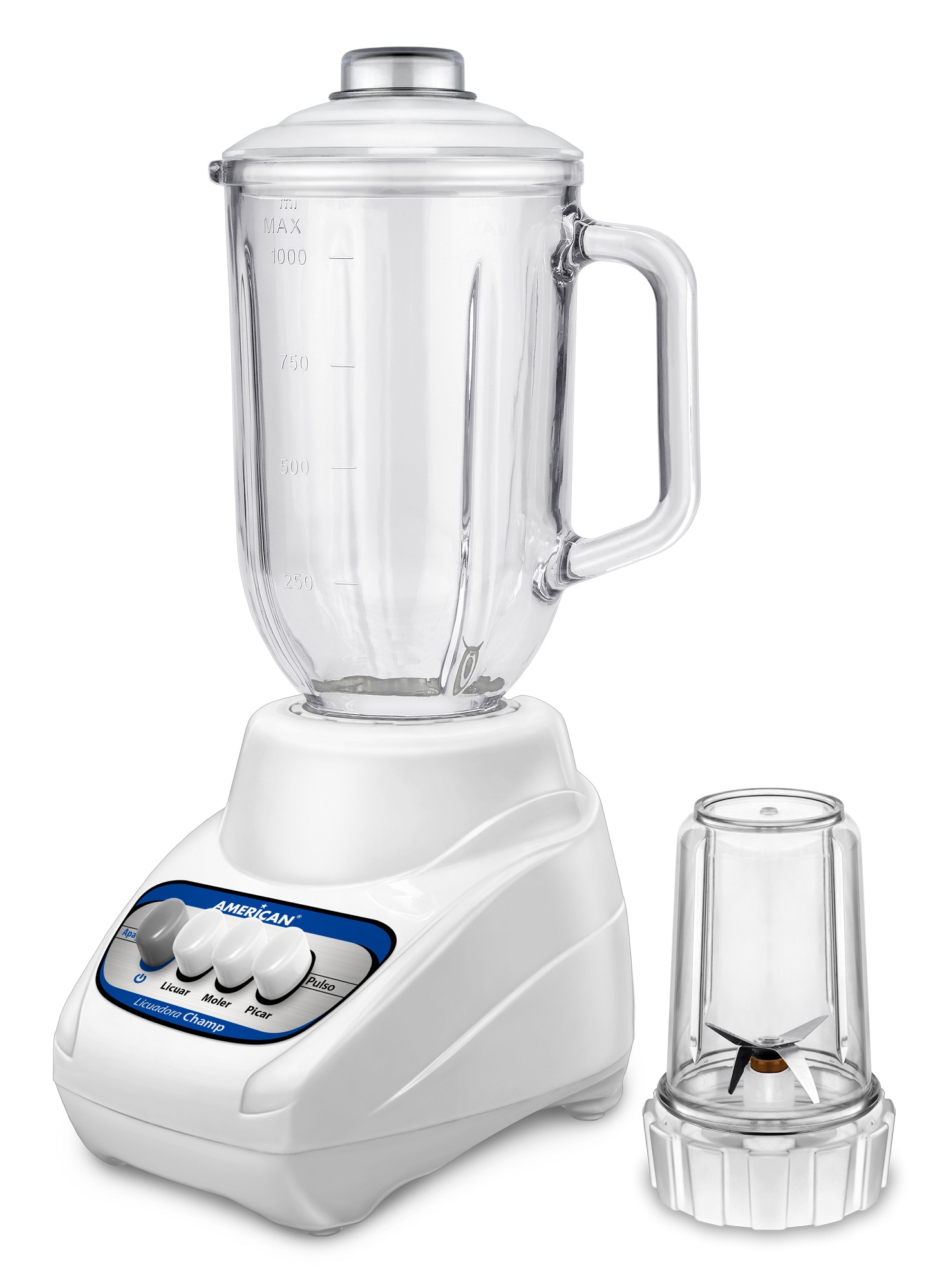 Licuadora American 1314 3 Velocidades Vaso de Vidrio Blanca