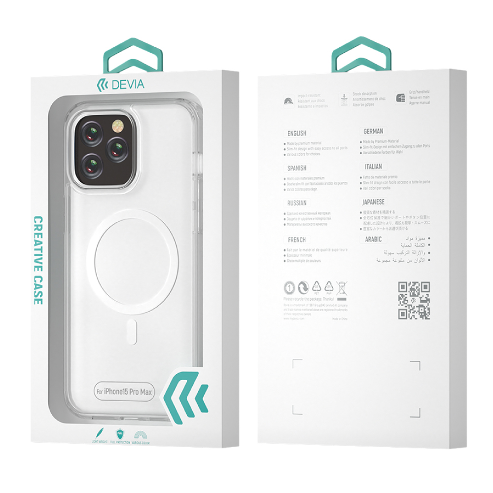 Funda Pure Magnetic para iPhone 15 Plus Clear Devia