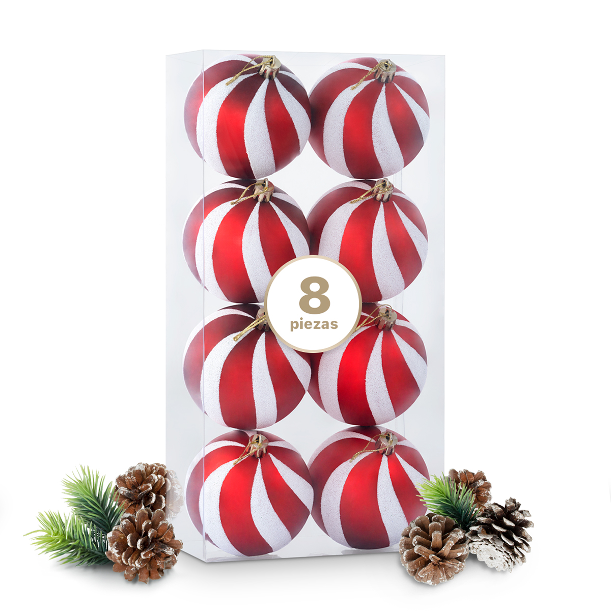 Set con Esferas Decoración Navideña cm Adornos para Árbol de