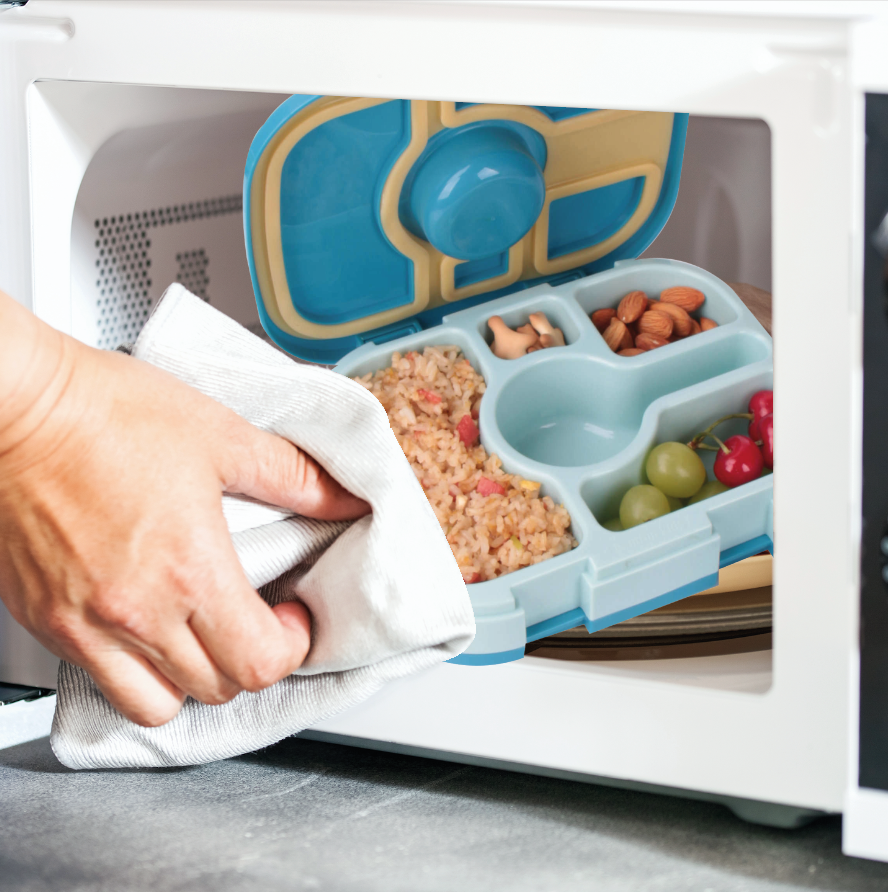 Lonchera para niños tipo bento 5 divisiones, sellado hermético, libre de fugas y derrames, cubiertos incluidos BPA FREE.