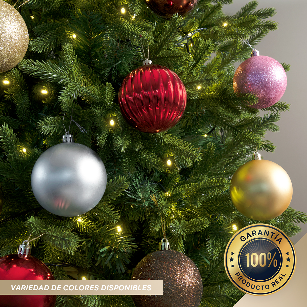 Set con 24 Esferas Decoración Navideña 8 cm Adornos para Árbol de Navidad (Rosa) ESQUIMAL