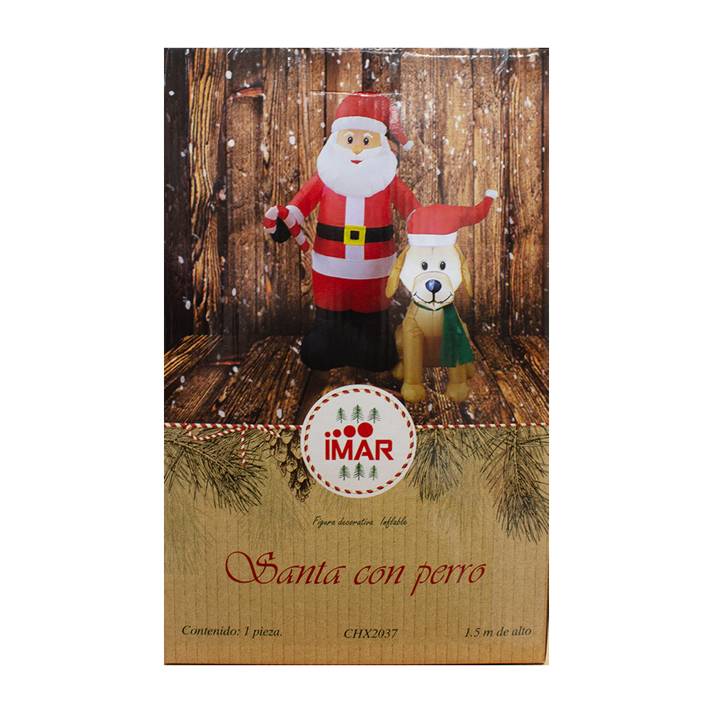 Inflable Navideño Santa Y Amigo Luz Led 1.50 Mts Santa Claus