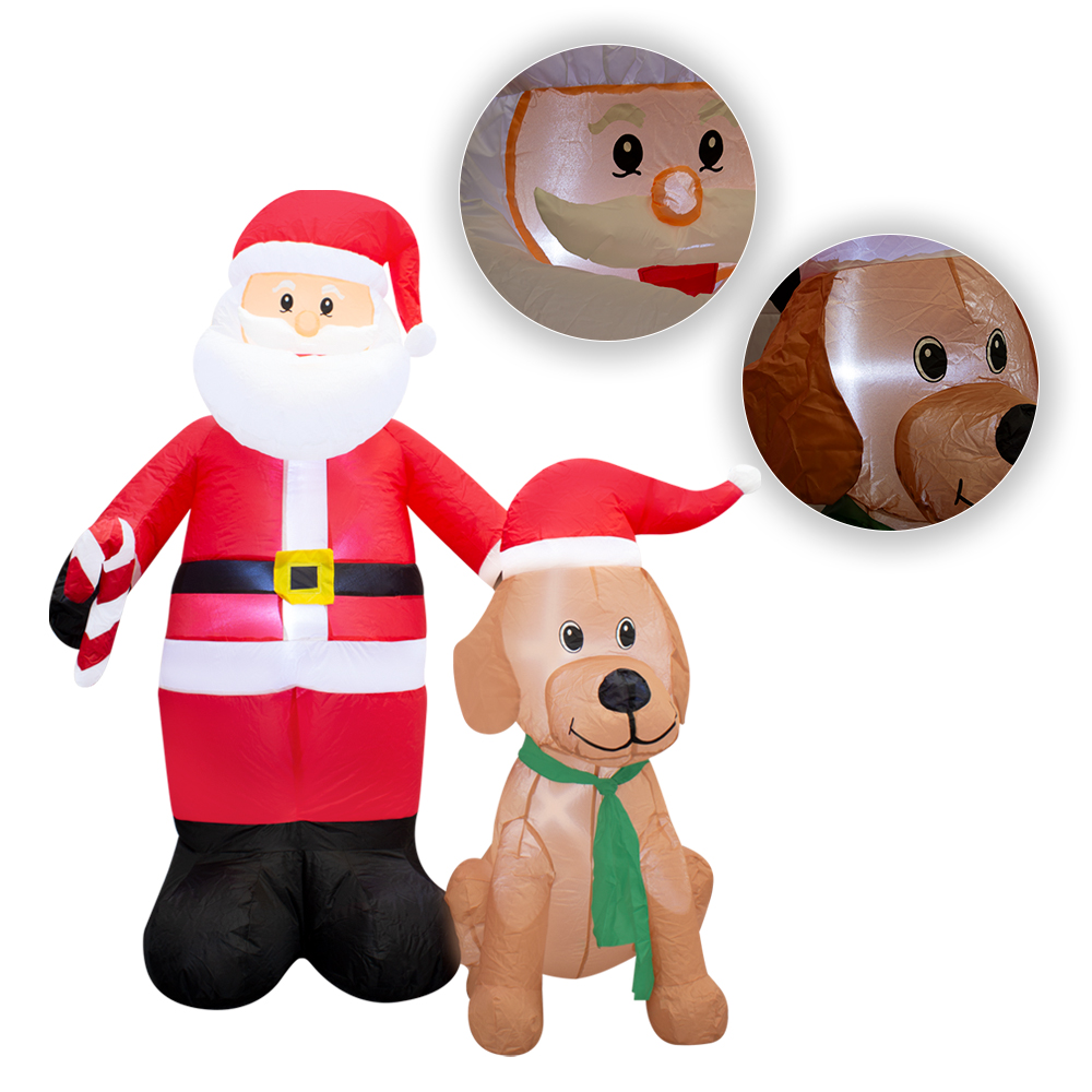 Inflable Navideño Santa Y Amigo Luz Led 1.50 Mts Santa Claus