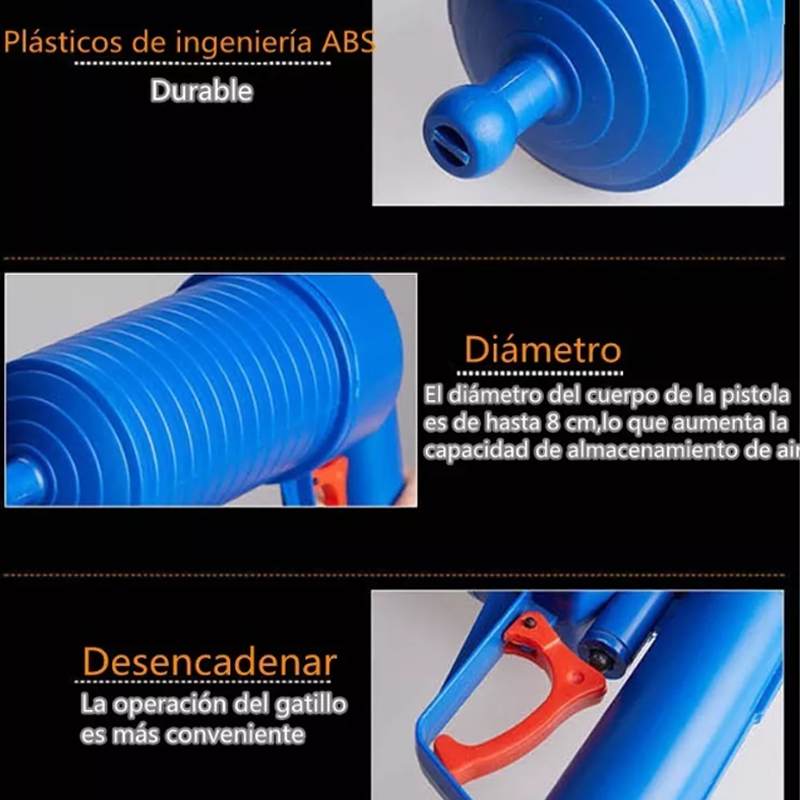 Bomba Destapacaños Baños Tuberias Escusados Lavabos Drenaje