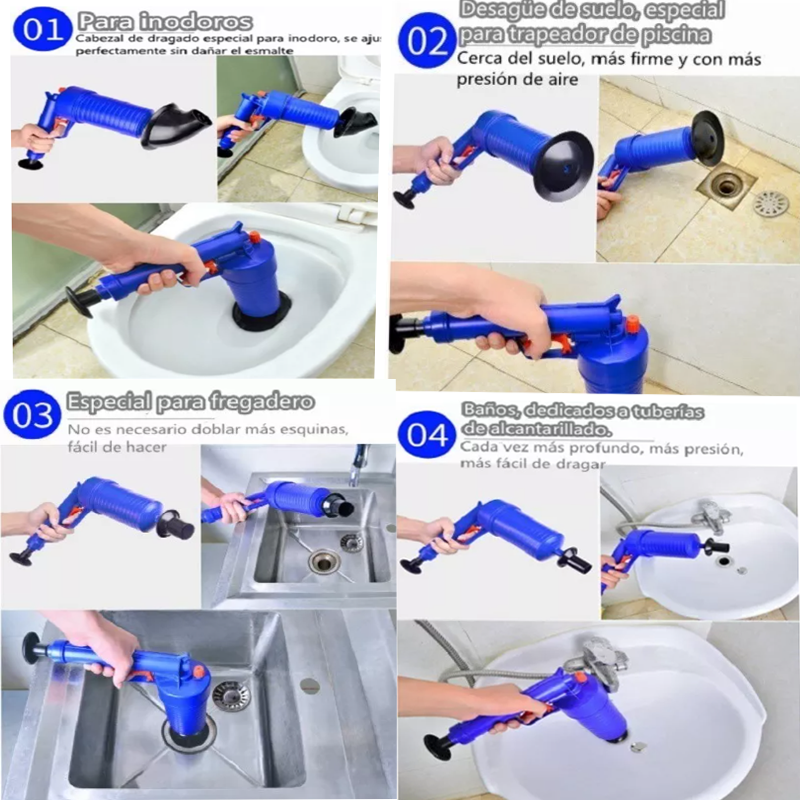 Bomba Destapacaños Baños Tuberias Escusados Lavabos Drenaje