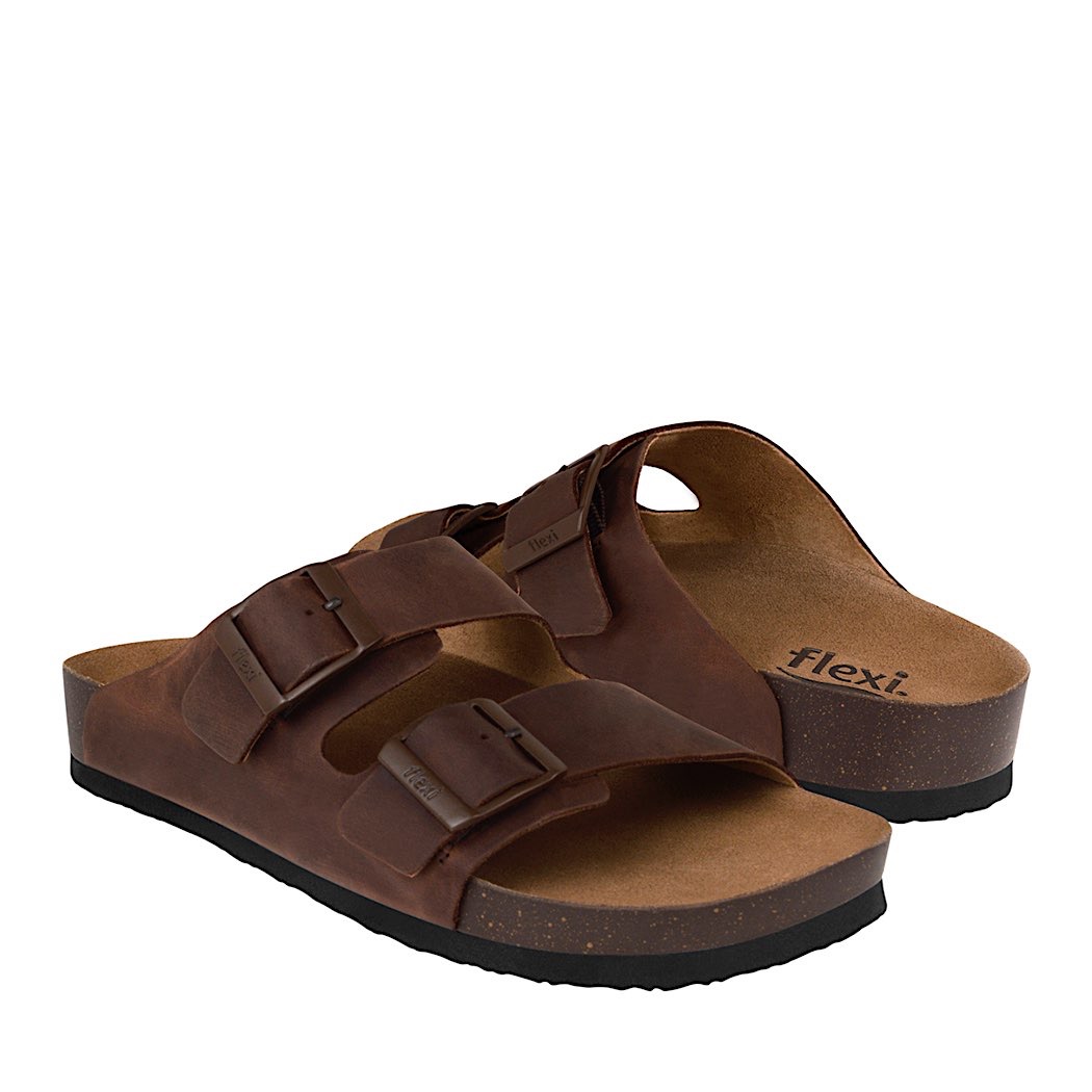 SANDALIAS CABALLERO FLEXI 404203 PIEL CAFÉ