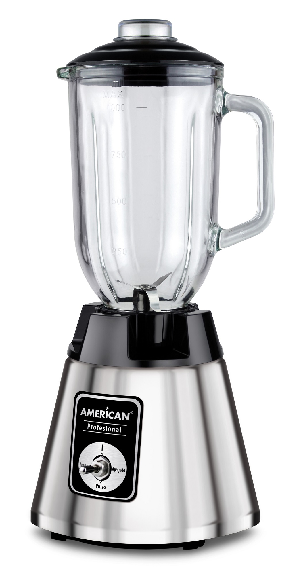 Licuadora American 1040 2 Velocidades Jarra de Vidrio Plata