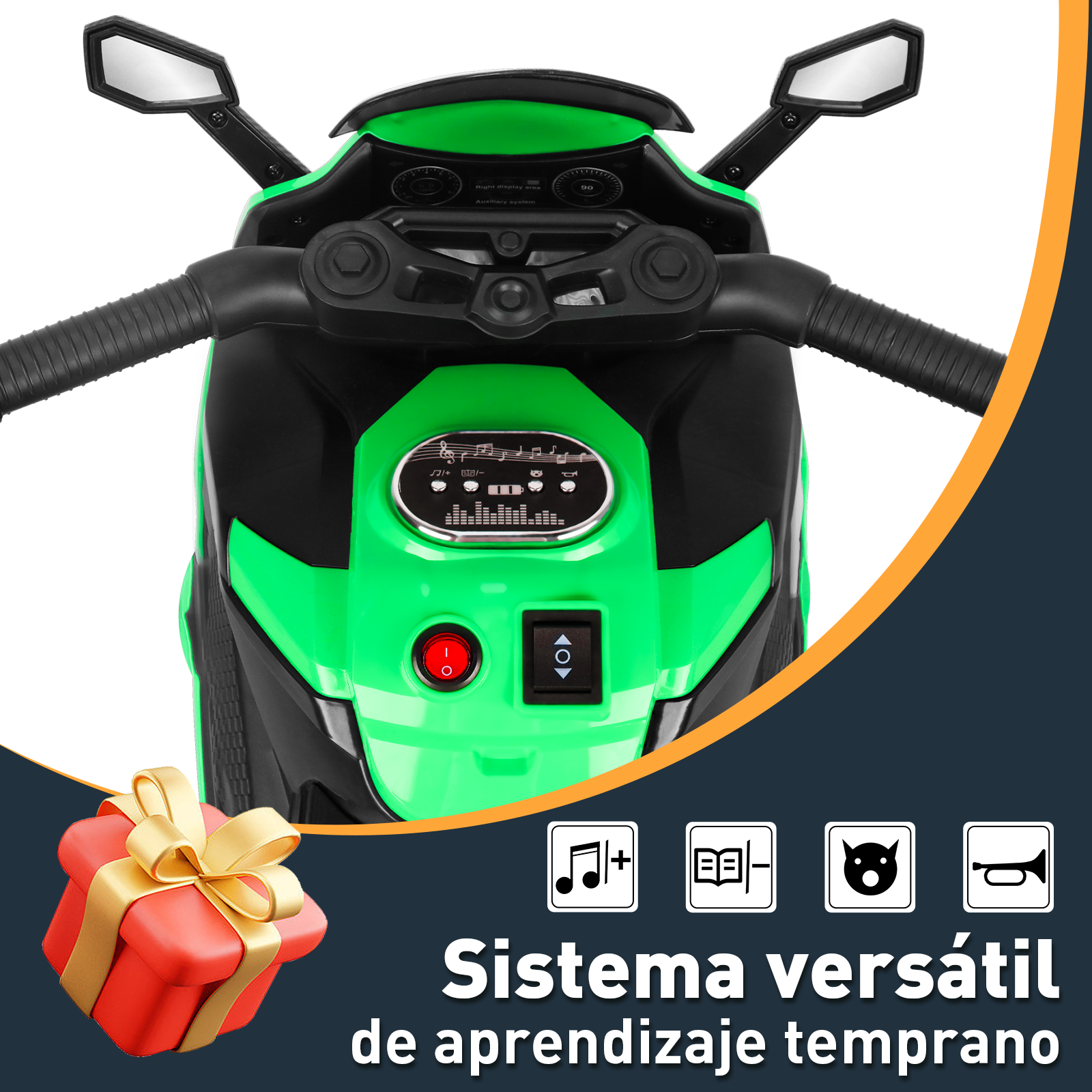 Mini Moto Eléctrica Infantil Recargable Honey Whale Bdq-6288 Verde   