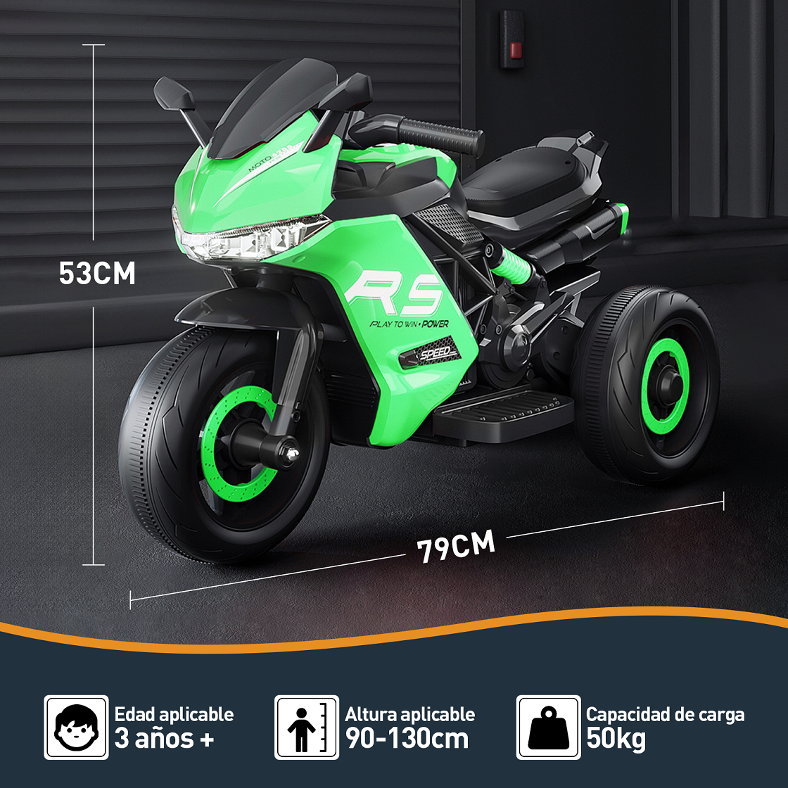 Mini Moto Eléctrica Infantil Recargable Honey Whale Bdq-6288 Verde   
