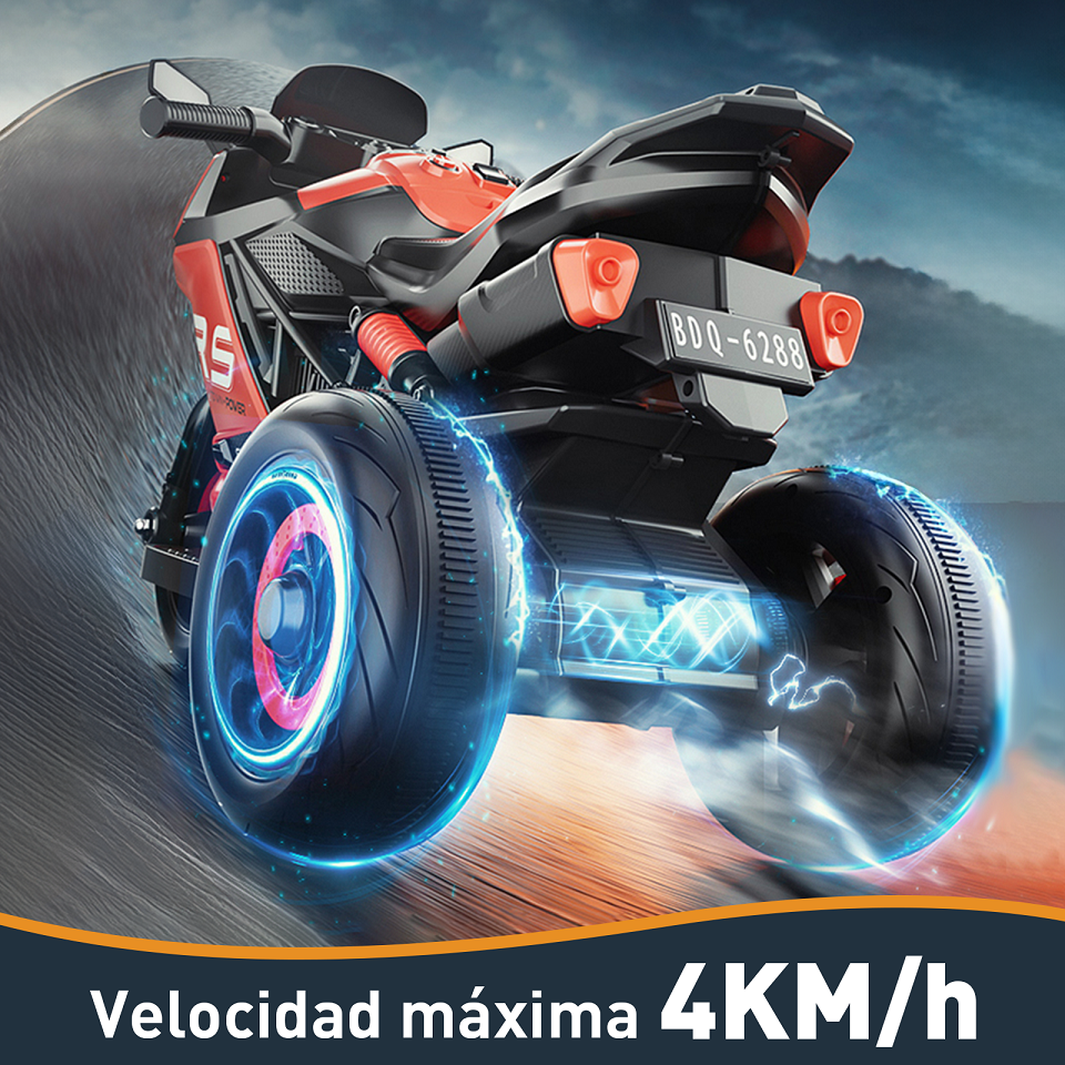 Mini Moto Eléctrica Infantil Recargable Honey Whale BDQ-6288 Rojo 