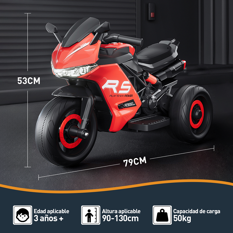 Mini Moto Eléctrica Infantil Recargable Honey Whale BDQ-6288 Rojo 