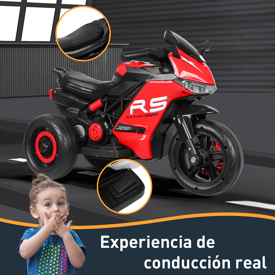 Mini Moto Eléctrica Infantil Recargable Honey Whale BDQ-6288 Rojo 