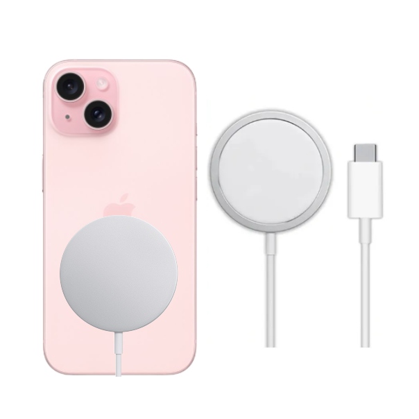 Apple Iphone 15 Rosa 128 Gb Nuevo +Cargador Inalambrico 