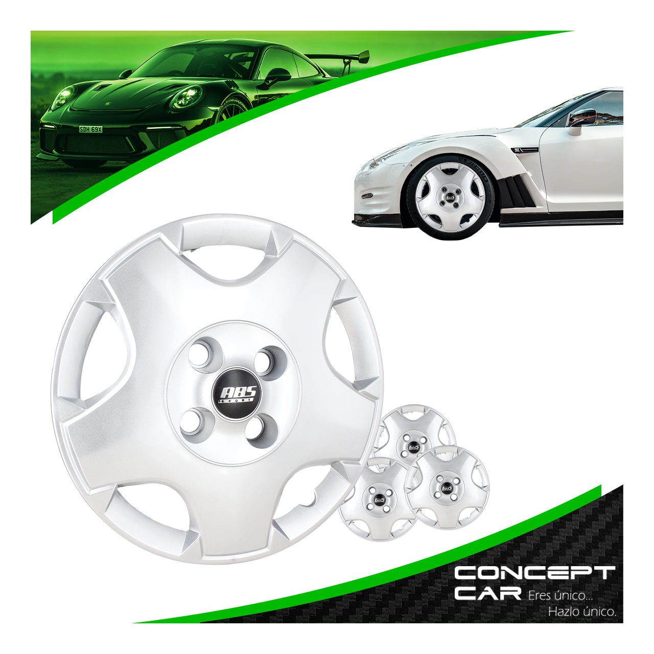Juego 4 Tapones De Rin 13 Pulgadas Abs Chevy C3 4 Birlos