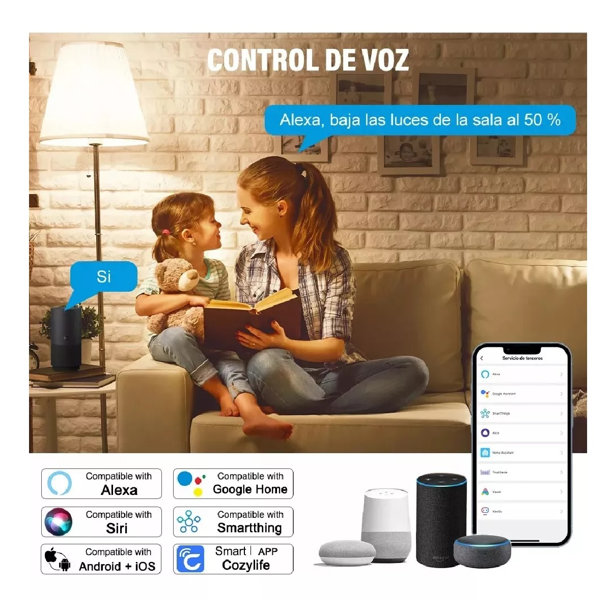 Foco Inteligente Wifi Con Siri Alexa Google Home 10w 1000lm
