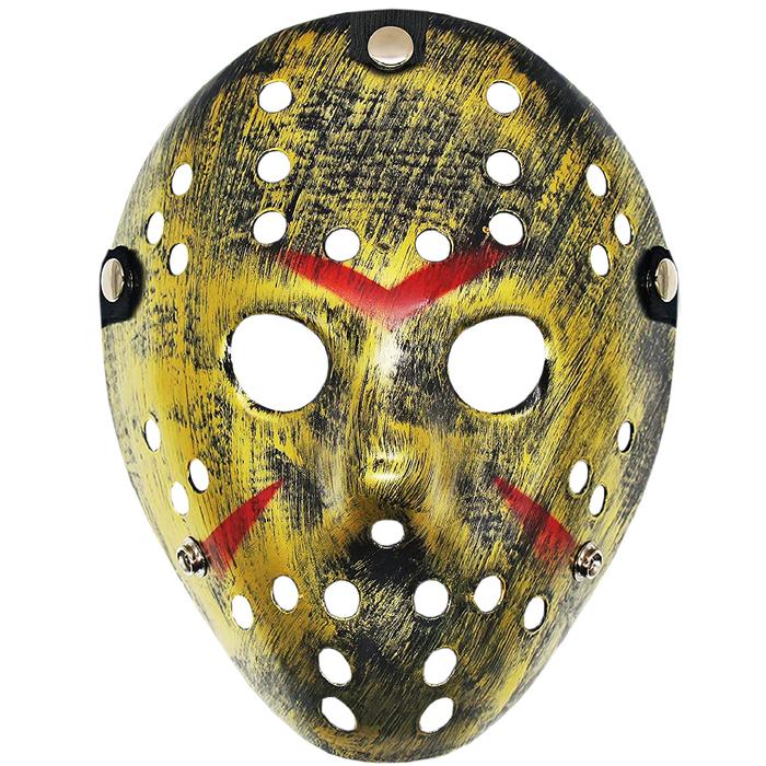 Máscara Jason Voorhees MXJGD-001-1 1 pza, 25x18x5 cm Plástico PVC Dorado Máscara Jason Voorhees, JasonGold