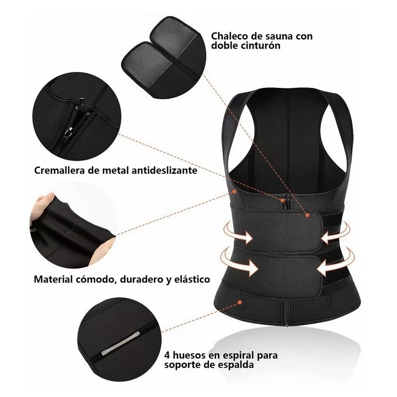 Chaleco Para Sudar Neopreno Faja Efecto Sauna Gym Ejercicio
