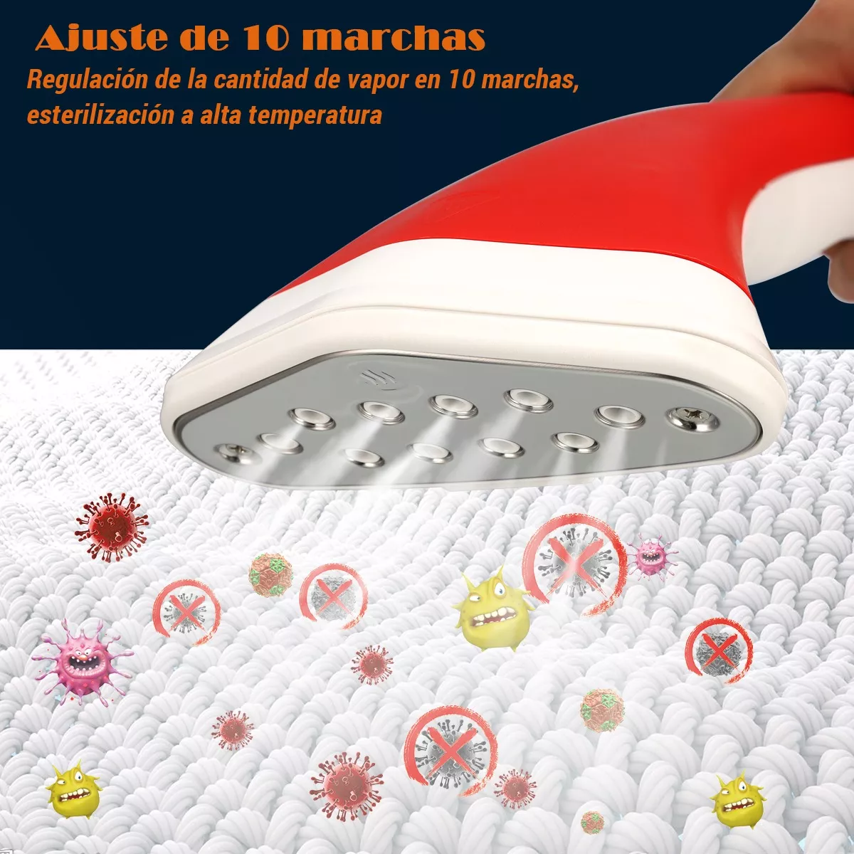 Plancha Vertical Vapor Para Ropa Desinfecta Vaporizador 2en1