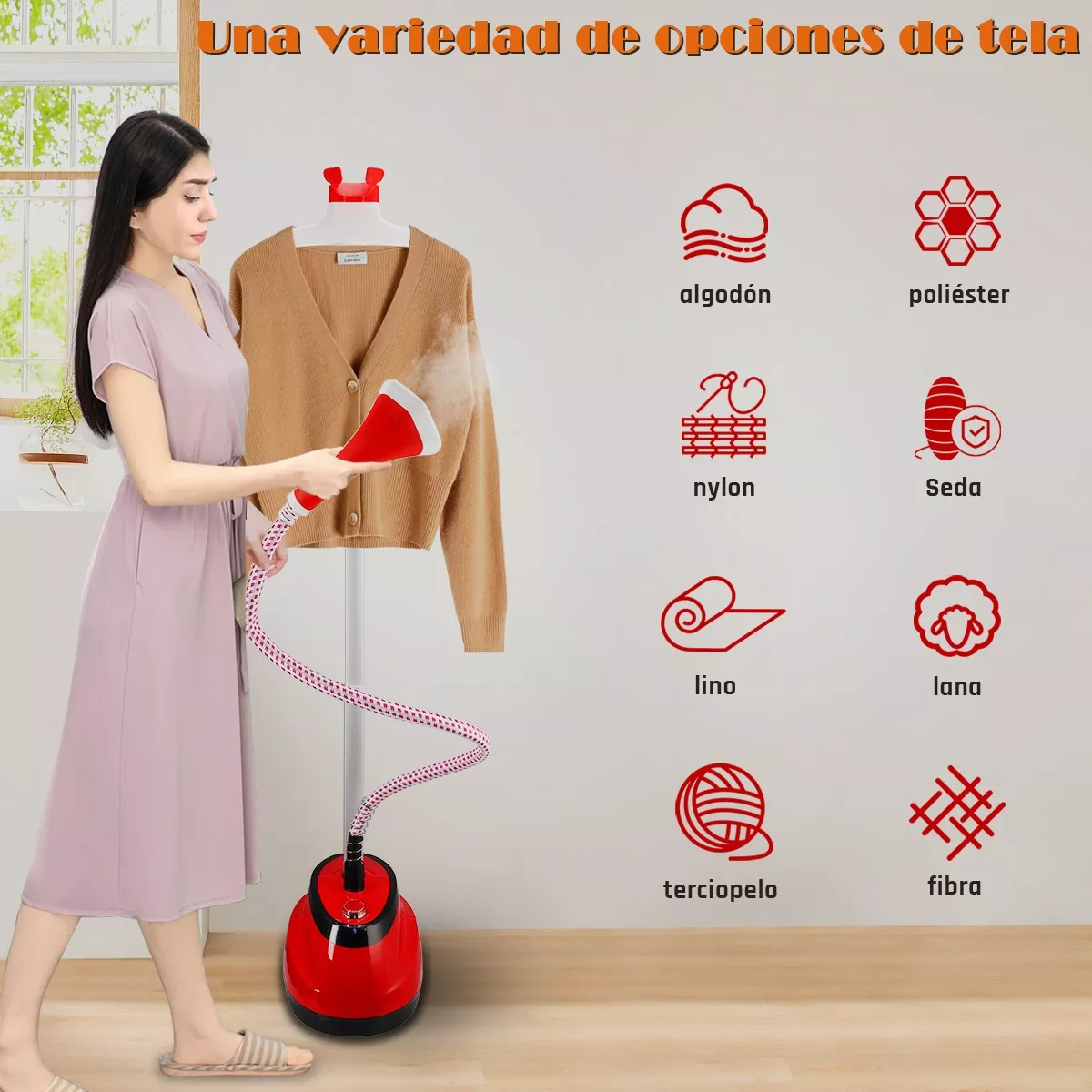 Plancha Vertical Vapor Para Ropa Desinfecta Vaporizador 2en1