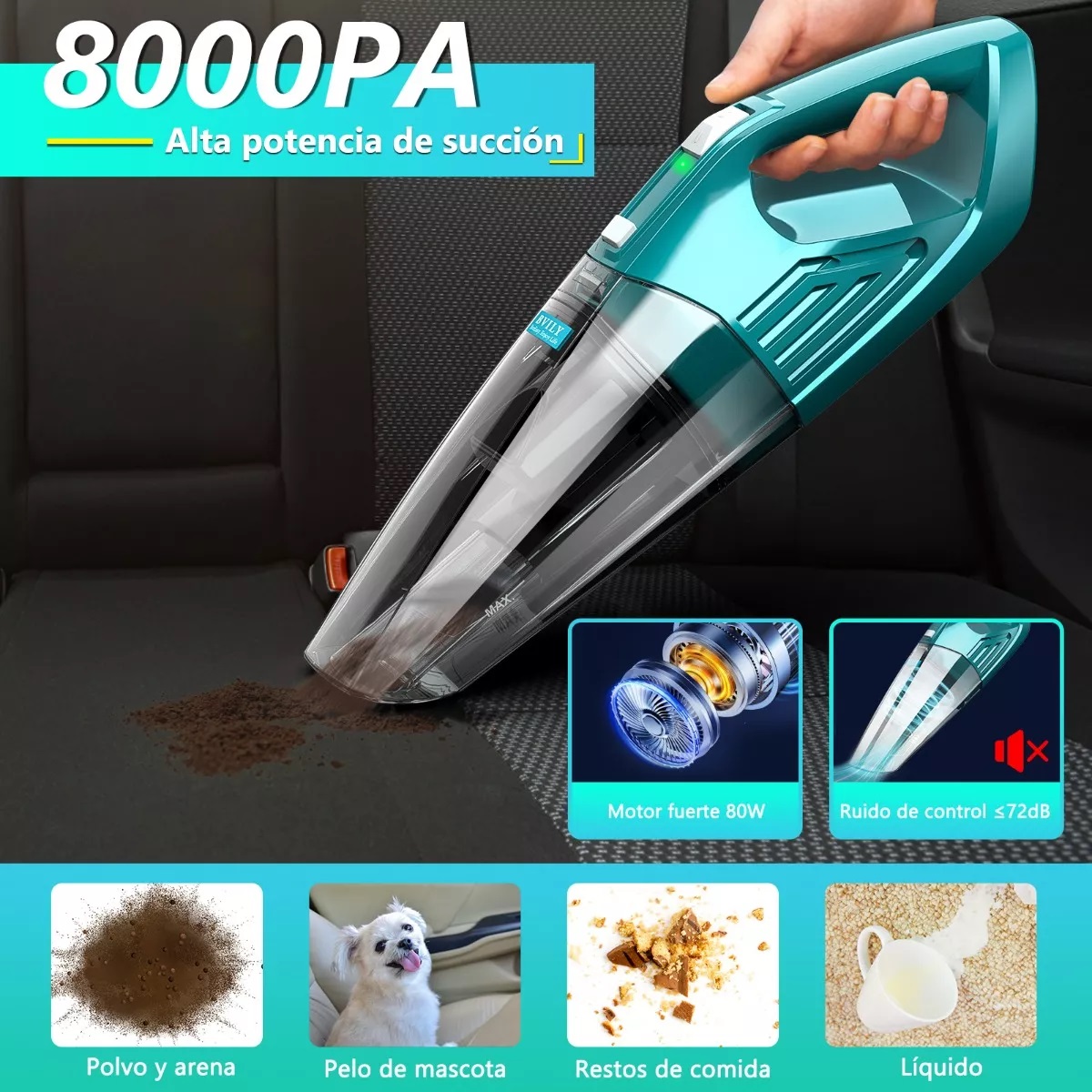 Aspirador De Mano Portátil Para Hogar Y Automóvil