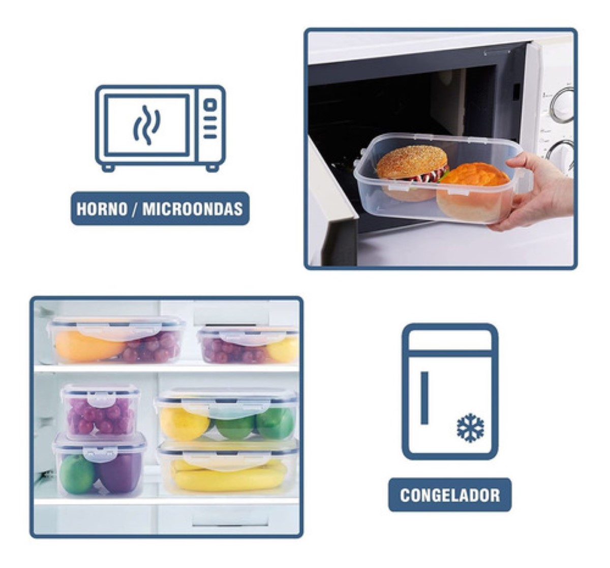 Contenedores Herméticos Para Almacenar Alimentos 12 Uds. 