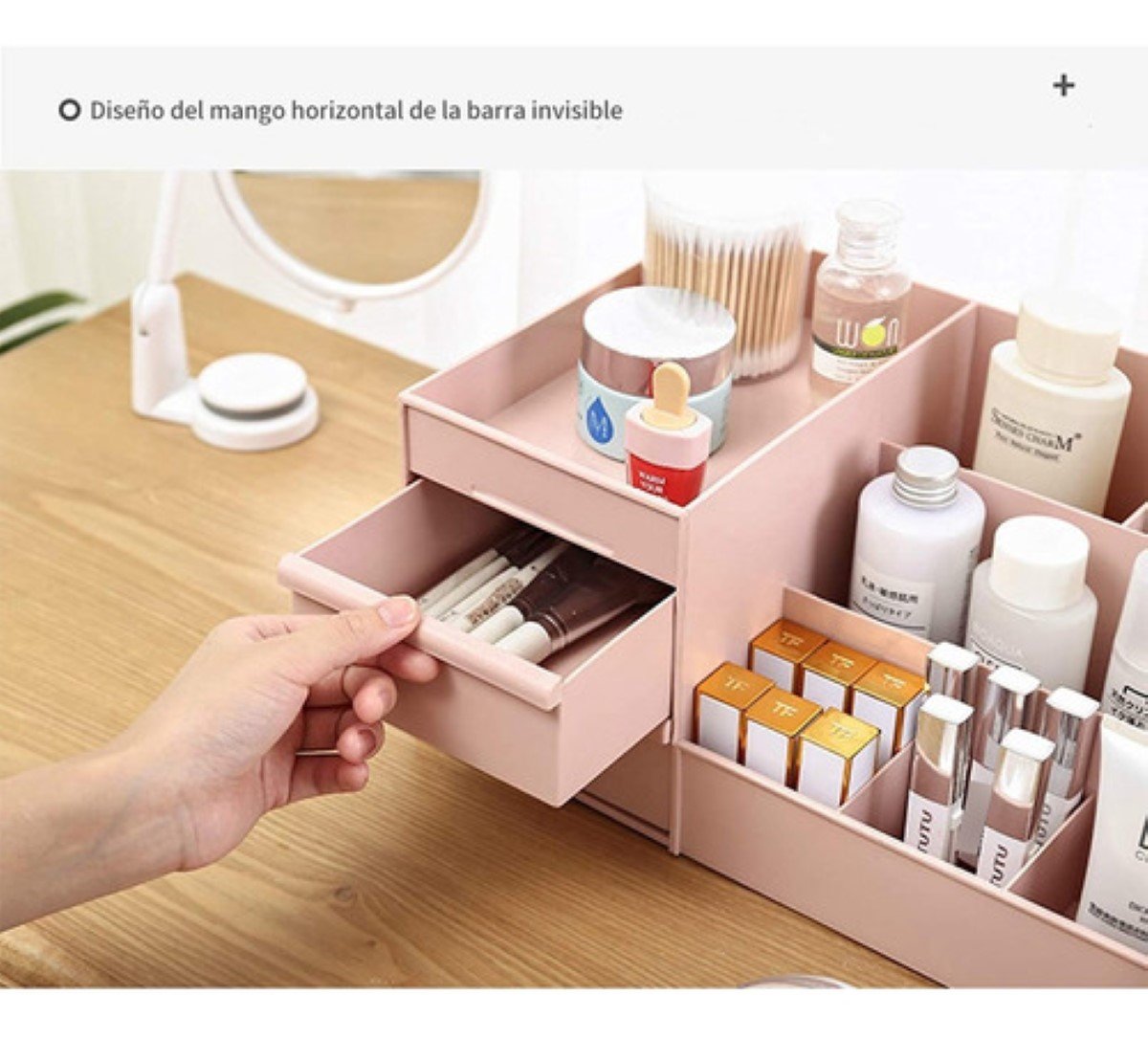 Caja Organizadora Maquillaje Con Gavetas De Multifuncional, Rosa
