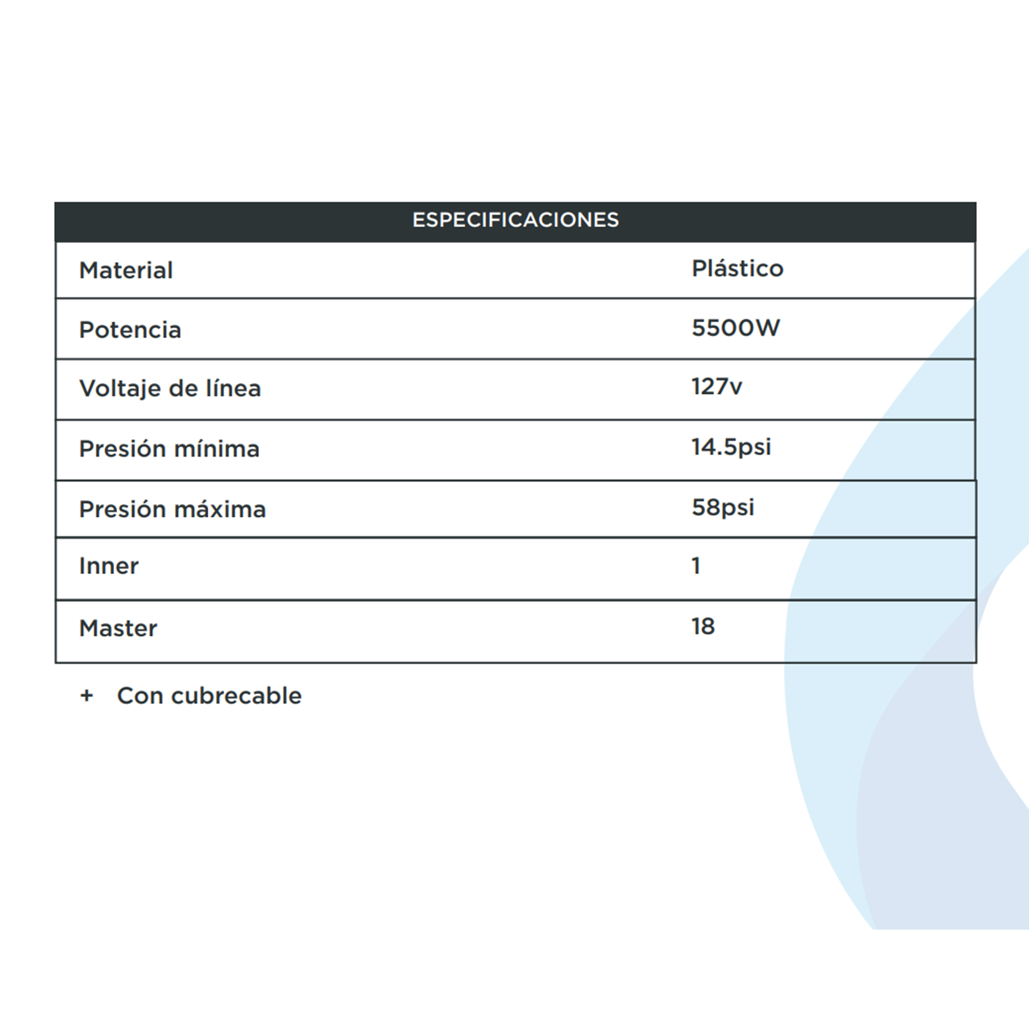 Regadera Eléctrica de Baño de 4 Temperaturas 5500W de Potencia