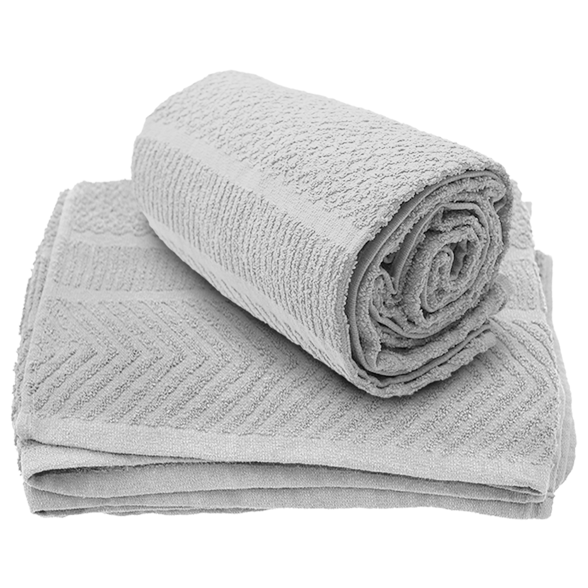 Set 2 Toallas Baño Completo 100% Algodón Grand Grano De Oro Blanco