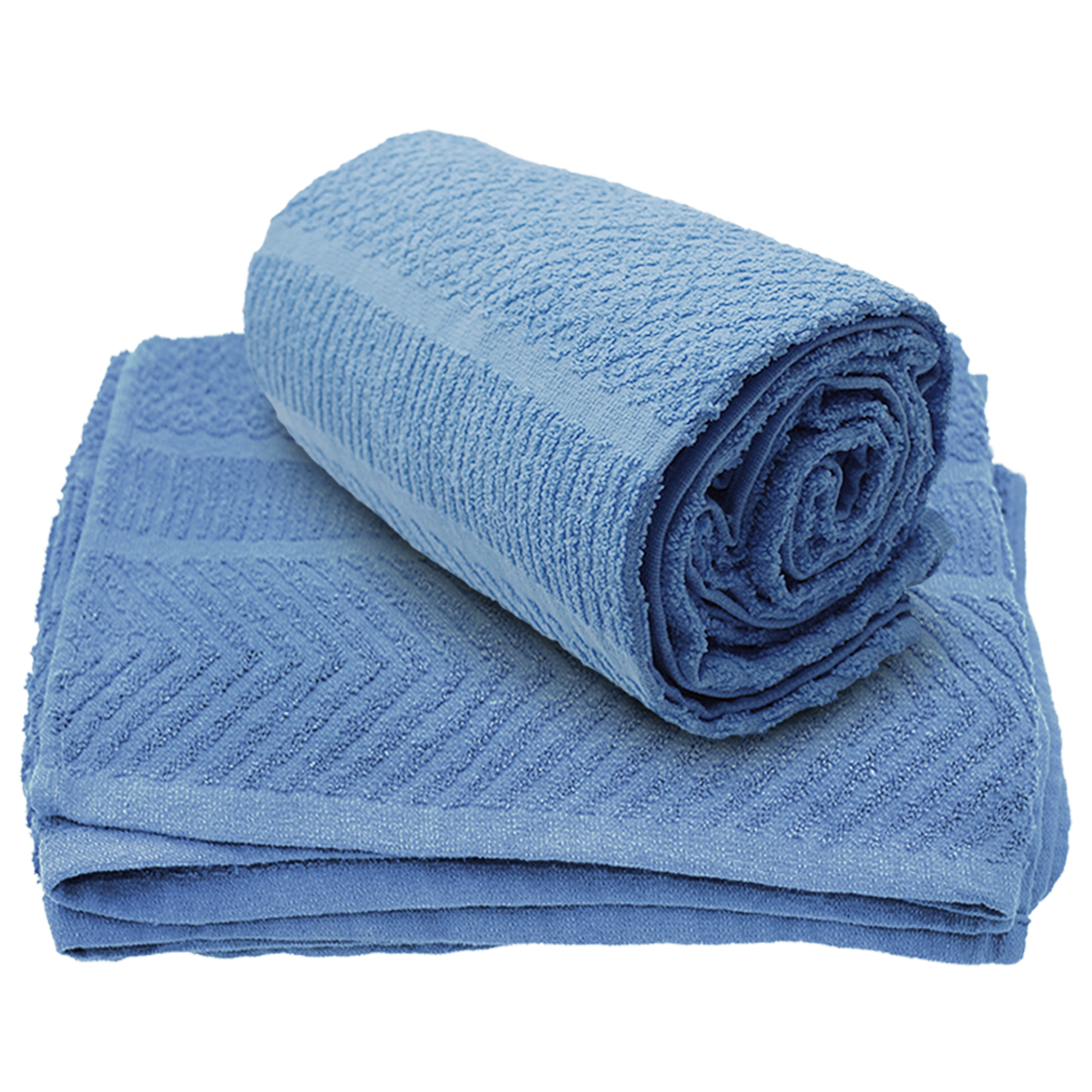 Set 2 Toallas Baño Completo 100% Algodón Grand Grano De Oro Celeste