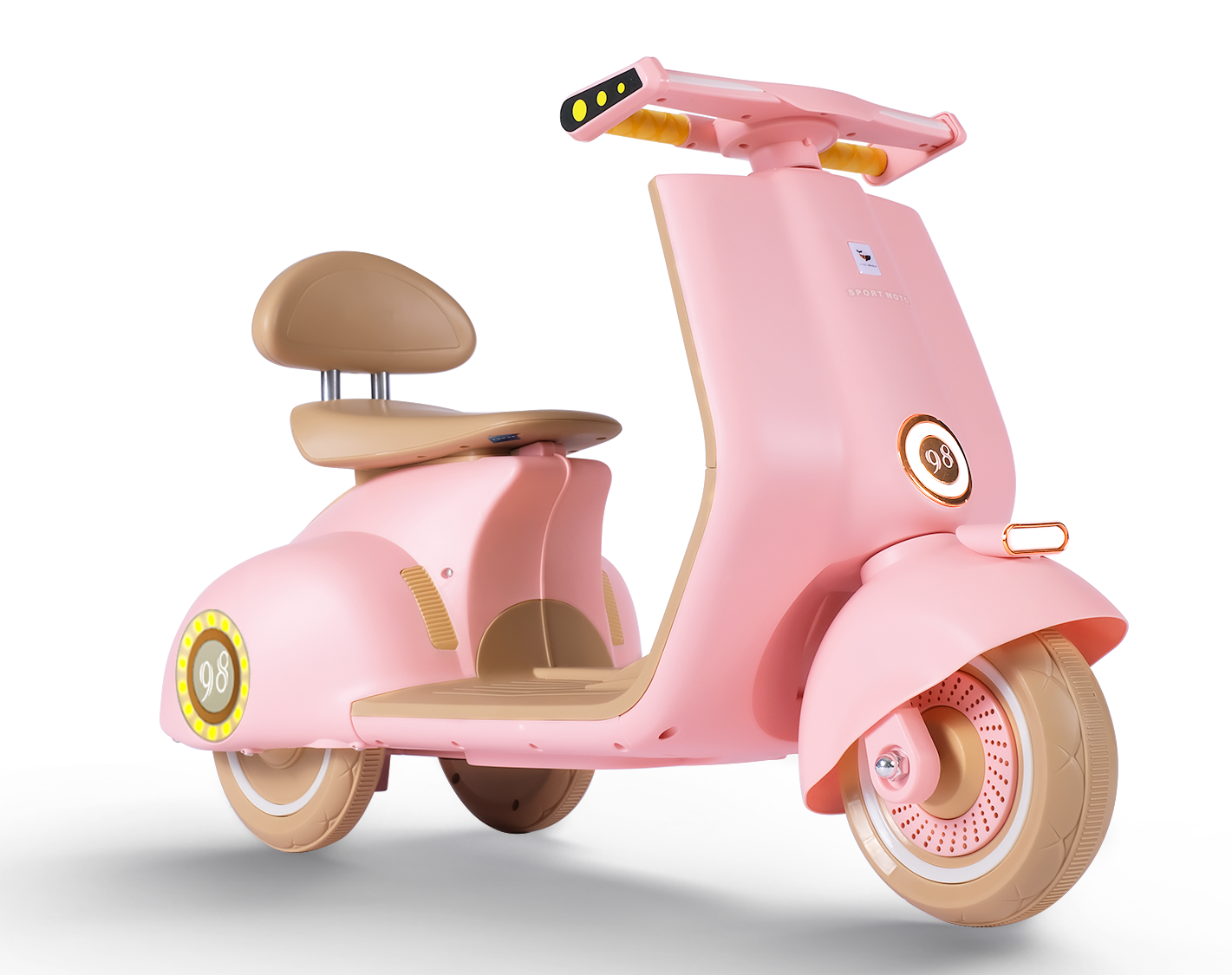 Mini Moto Eléctrica Vintage Infantil Honey Whale BDQ-916 Rosa