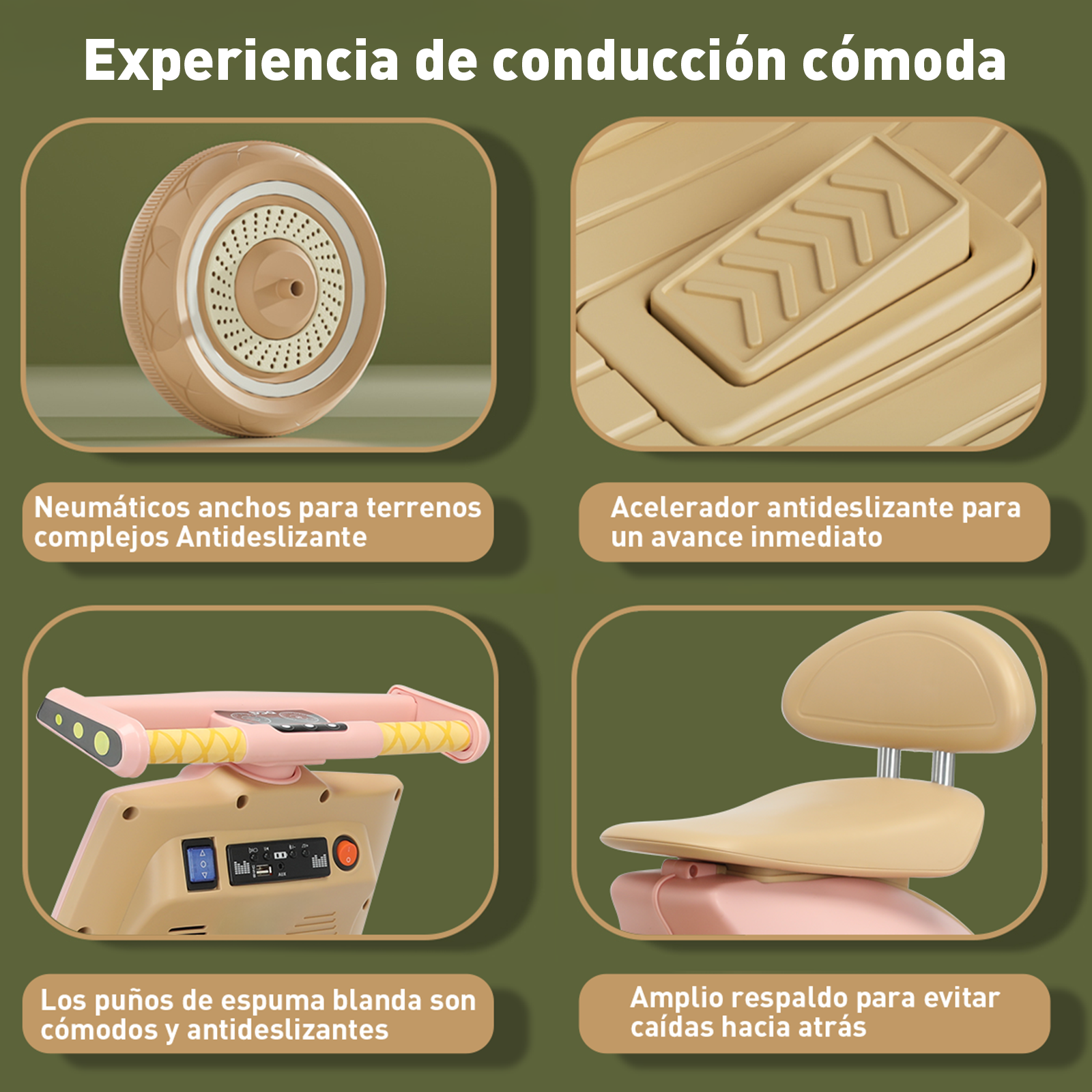 Mini Moto Eléctrica Vintage Infantil Honey Whale BDQ-916 Rosa